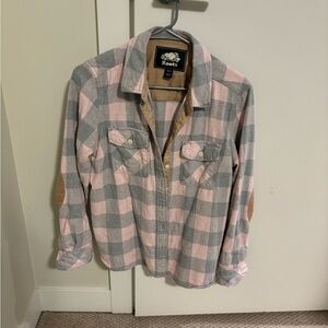 Roots Pink and Gray Flannel